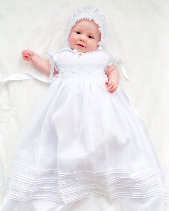 Eleanor Sleeveless Christening Gown with Bonnet